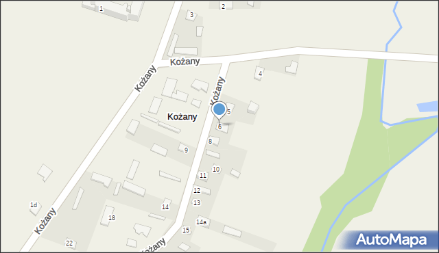 Kożany, Kożany, 6, mapa Kożany