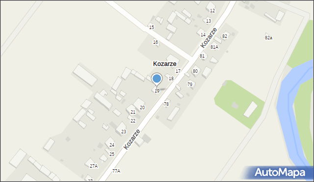 Kozarze, Kozarze, 19, mapa Kozarze