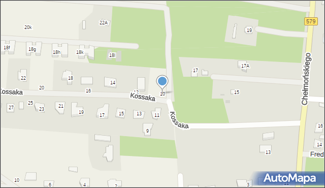 Kozery, Kossaka J., 10, mapa Kozery