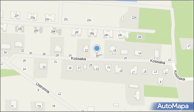 Kozery, Kossaka J., 20, mapa Kozery