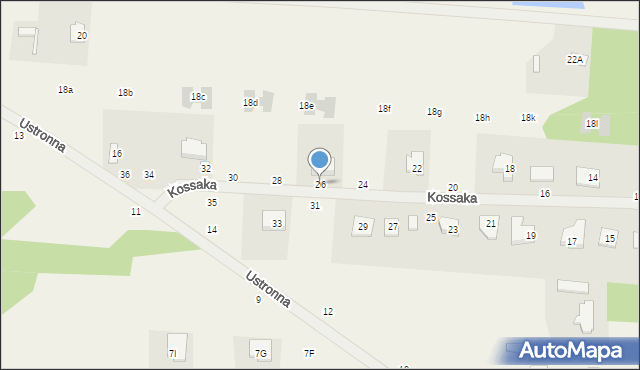 Kozery, Kossaka J., 26, mapa Kozery