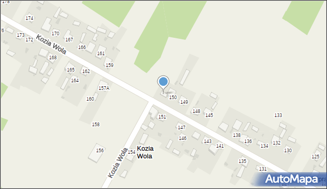 Kozia Wola, Kozia Wola, 152, mapa Kozia Wola