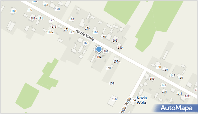 Kozia Wola, Kozia Wola, 164, mapa Kozia Wola