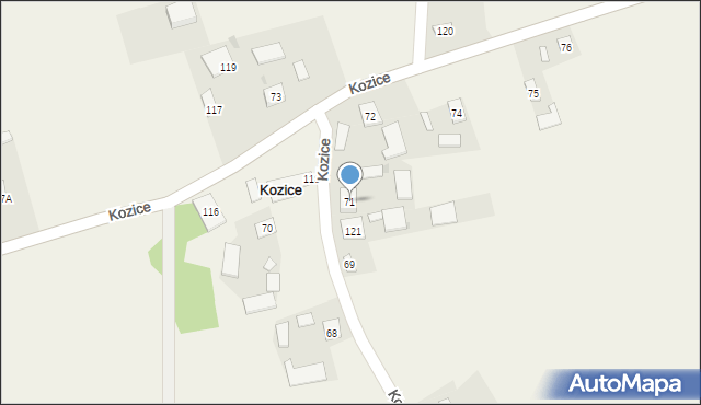 Kozice, Kozice, 71, mapa Kozice