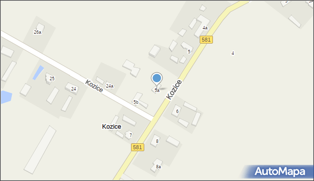 Kozice, Kozice, 5a, mapa Kozice