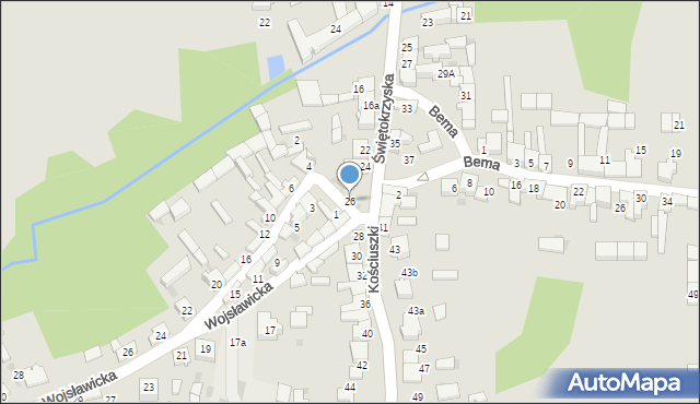 Koziegłowy, Kościuszki Tadeusza, gen., 26, mapa Koziegłowy