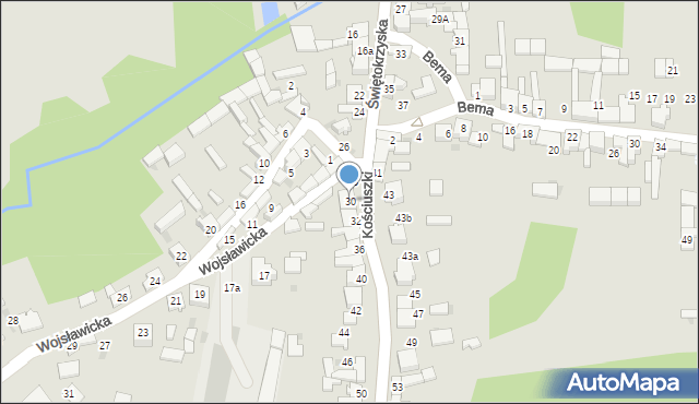 Koziegłowy, Kościuszki Tadeusza, gen., 30, mapa Koziegłowy
