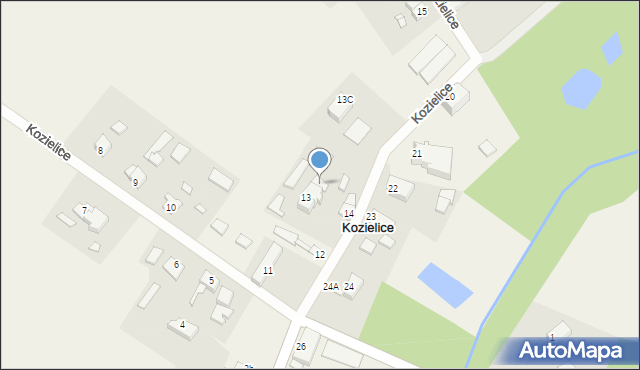 Kozielice, Kozielice, 13b, mapa Kozielice