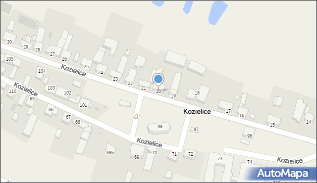 Kozielice, Kozielice, 20, mapa Kozielice