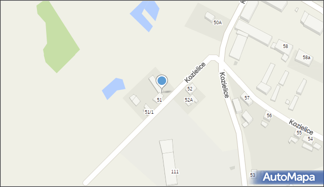 Kozielice, Kozielice, 51A, mapa Kozielice