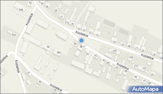 Kozielice, Kozielice, 60, mapa Kozielice