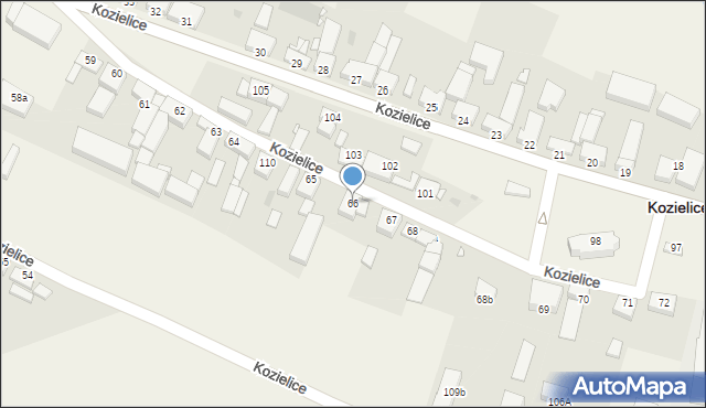 Kozielice, Kozielice, 66, mapa Kozielice
