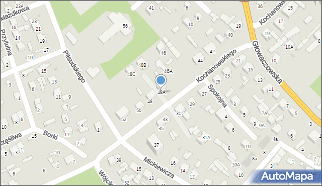 Kozienice, Kochanowskiego Jana, 48A, mapa Kozienice