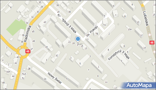 Kozienice, Konstytucji 3 Maja, 17, mapa Kozienice