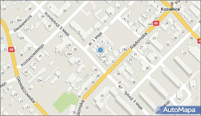 Kozienice, Konstytucji 3 Maja, 20, mapa Kozienice