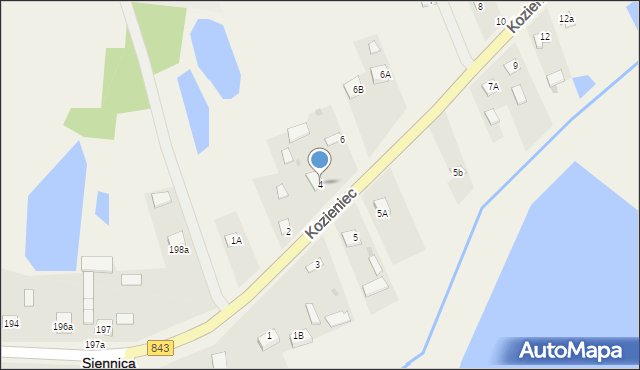 Kozieniec, Kozieniec, 4, mapa Kozieniec