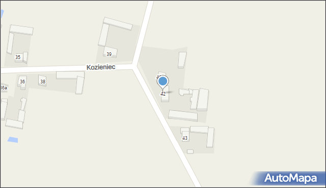 Kozieniec, Kozieniec, 42, mapa Kozieniec