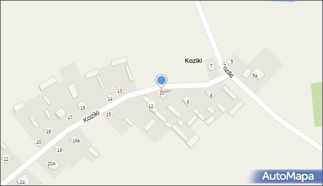 Koziki, Koziki, 10, mapa Koziki