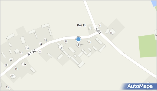 Koziki, Koziki, 9, mapa Koziki