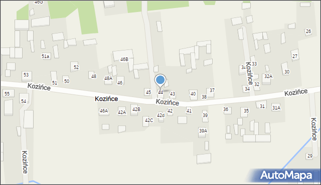 Kozińce, Kozińce, 44, mapa Kozińce
