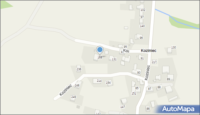 Koziniec, Koziniec, 168, mapa Koziniec