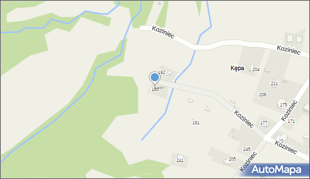 Koziniec, Koziniec, 180, mapa Koziniec