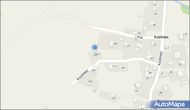 Koziniec, Koziniec, 236, mapa Koziniec