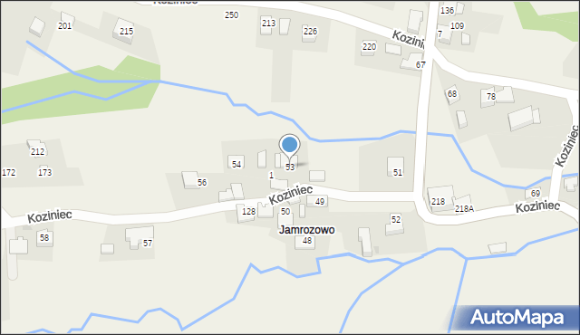 Koziniec, Koziniec, 53, mapa Koziniec