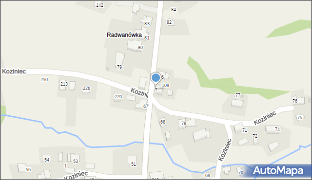 Koziniec, Koziniec, 7, mapa Koziniec