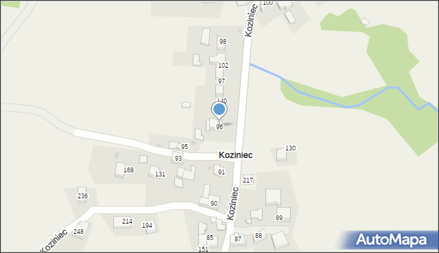 Koziniec, Koziniec, 96, mapa Koziniec