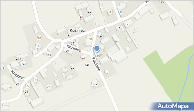 Koziniec, Koziniec, 13A, mapa Koziniec