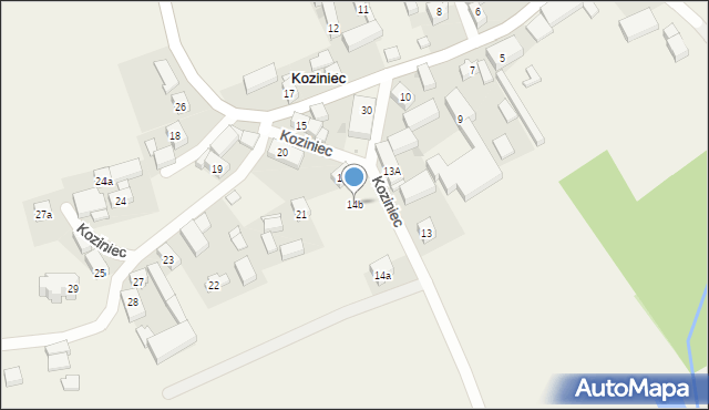 Koziniec, Koziniec, 14b, mapa Koziniec