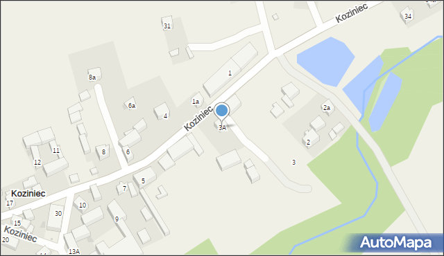 Koziniec, Koziniec, 3A, mapa Koziniec