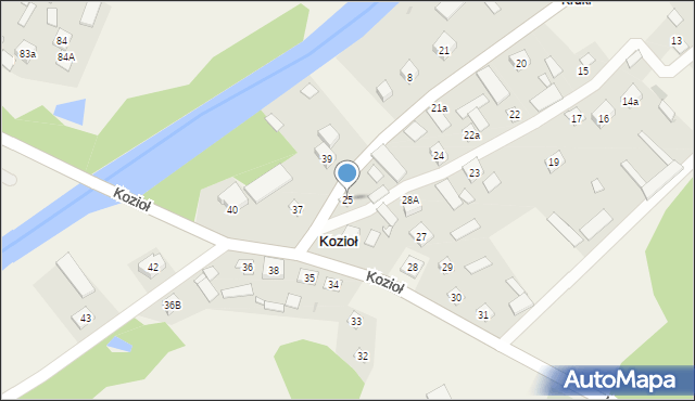 Kozioł, Kozioł, 25, mapa Kozioł