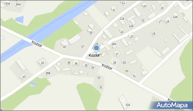 Kozioł, Kozioł, 26a, mapa Kozioł