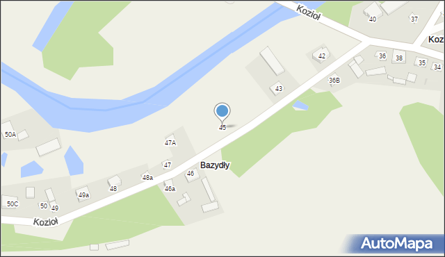 Kozioł, Kozioł, 45, mapa Kozioł