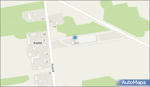 Kozioł, Kozioł, 23, mapa Kozioł