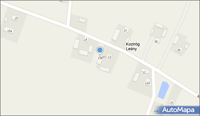 Koziróg Leśny, Koziróg Leśny, 13a, mapa Koziróg Leśny