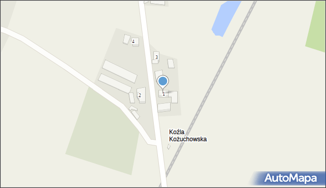 Koźla, Koźla, 1, mapa Koźla