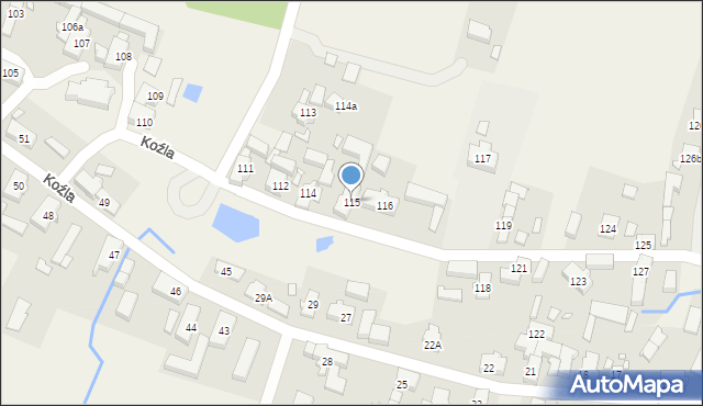 Koźla, Koźla, 115, mapa Koźla