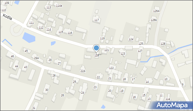 Koźla, Koźla, 118, mapa Koźla
