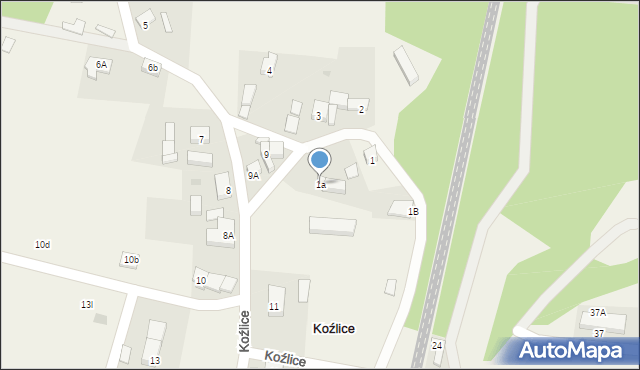 Koźlice, Koźlice, 1a, mapa Koźlice