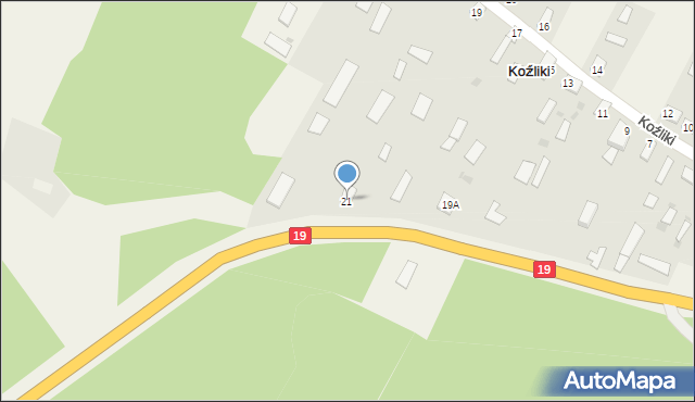 Koźliki, Koźliki, 21, mapa Koźliki