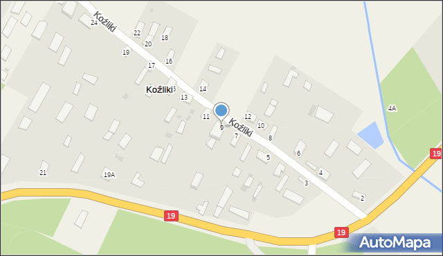 Koźliki, Koźliki, 9, mapa Koźliki