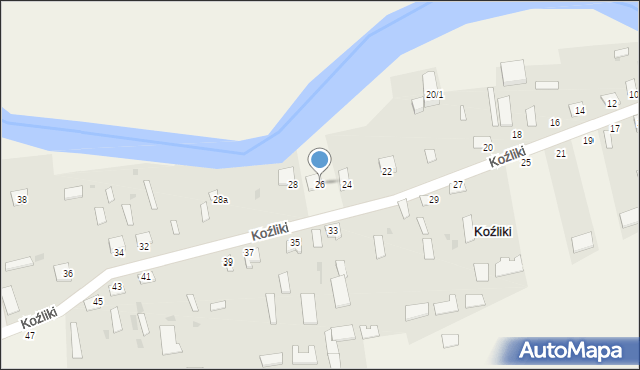 Koźliki, Koźliki, 26, mapa Koźliki