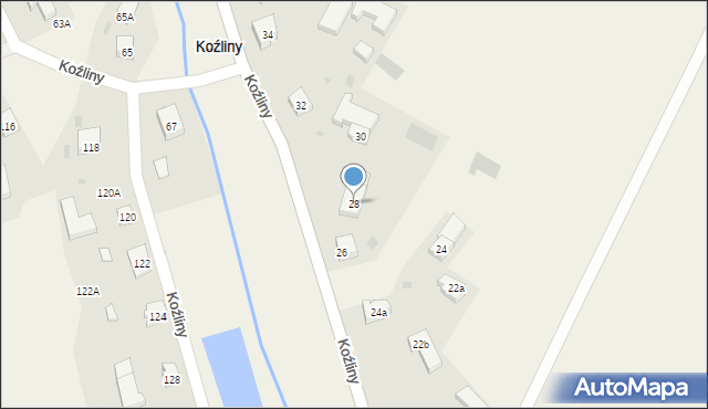 Koźliny, Koźliny, 28, mapa Koźliny