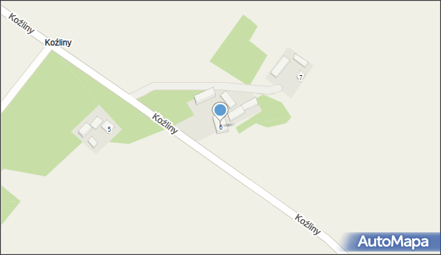 Koźliny, Koźliny, 6, mapa Koźliny