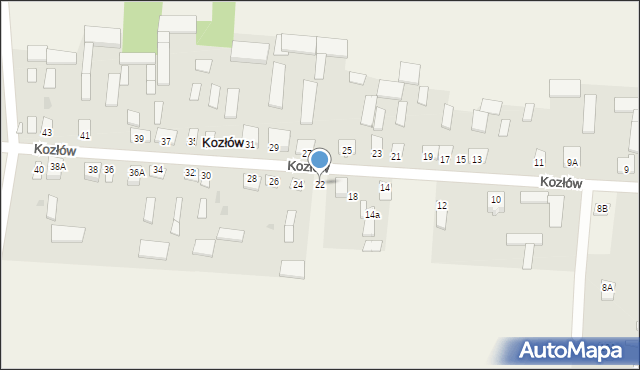 Kozłów, Kozłów, 22, mapa Kozłów