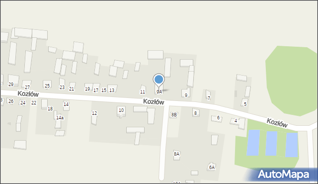 Kozłów, Kozłów, 9A, mapa Kozłów