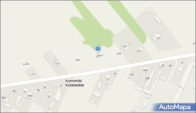 Kozłów, Kozłów, 107, mapa Kozłów